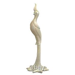 Vintage 5ft Spanish Crane Art Deco Wood Carved Statue From Spain