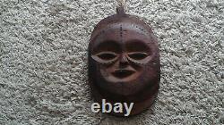 Vintage African Tribal Hand Carved Wood Face Mask from Bijagos Archipelago Guine