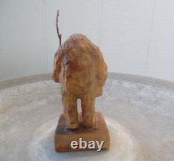 Vintage Carved Wood Figure Norwegian Troll From Norway, Signed