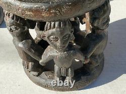 Vintage Carved Wood Stool from Cameroon Africa