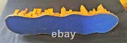 Vintage Crafted Manhattan Wooden Decoration from 80s