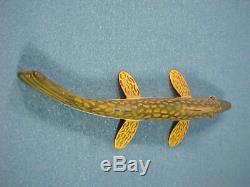 Vintage Folk Art Carved Wood Fish Decoy From Michigan Estate Great Paint & Form