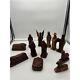 Vintage Hand Carved Solid Wood 12 Piece Nativity Set From Laos, Asia