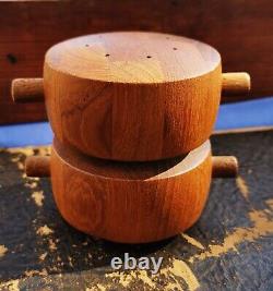 Vintage IHQ Jens Harald Quistgaard teak pepper mill from Denmark in the 1970s