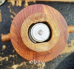 Vintage IHQ Jens Harald Quistgaard teak pepper mill from Denmark in the 1970s