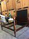 Vintage King Size Four Poster 60 High Mahogany Bed From 1970's