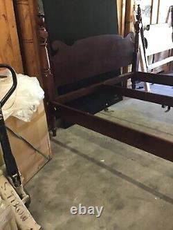 Vintage King Size Four Poster 60 High Mahogany Bed From 1970's