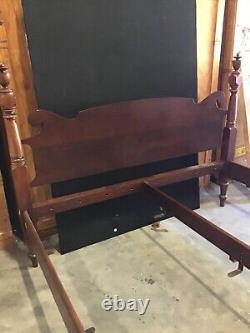 Vintage King Size Four Poster 60 High Mahogany Bed From 1970's