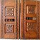 Vintage Late 1800's French Oak Carved Panels With Inlays From Bretagne France
