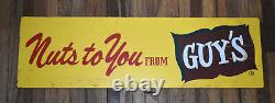 Vintage Nuts to You From Guys Snacks Peanuts Avertising Pressed Wood Sign