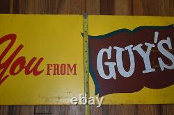 Vintage Nuts to You From Guys Snacks Peanuts Avertising Pressed Wood Sign
