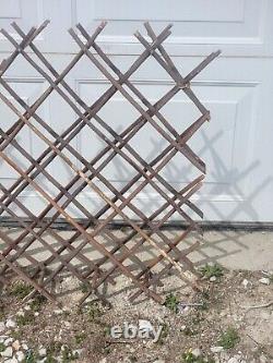 Vintage OOAK Homemade 38 Tall Expandable From 12- 83 Wood Fence Garden Decor