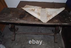 Vintage Original Wood Table from 1950's or earlier Refinish Bench Dining