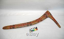 Vintage Painted Warlpiri Aboriginal Hooked Boomerang Wilgi from Lajamanu NT 1987