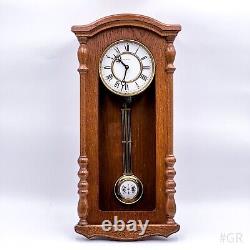Vintage Quartz Pendulum Clock Wall Clock from Wood 80er Years Made IN Germany