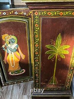 Vintage Relationship/Marriage Cabinet from India. Hand Painted-Embossed Detail