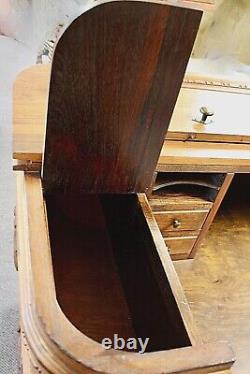Vintage Rosewood Desk Handcrafted from Upright Piano. Repurposed Piano into DESK