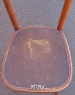 Vintage Solid Wood Straight Back Chair Salvaged from Old Church GDC NICE