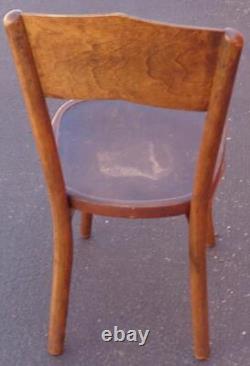 Vintage Solid Wood Straight Back Chair Salvaged from Old Church GDC NICE