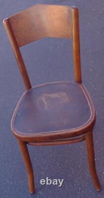 Vintage Solid Wood Straight Back Chair Salvaged from Old Church GDC NICE