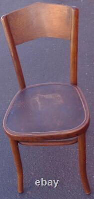 Vintage Solid Wood Straight Back Chair Salvaged from Old Church GDC NICE