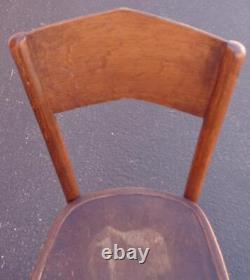 Vintage Solid Wood Straight Back Chair Salvaged from Old Church GDC NICE