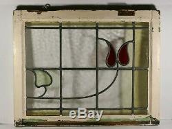 Vintage Stained Glass Leaded Window From England Original Wood Frame