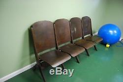 Vintage Theater Seats Foldable Row of 4 From at least the 1940's