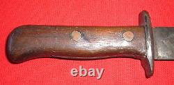 Vintage WW I Fixed Blade Trench Fighting Knife Made From A Bayonet, ID'd Soldier