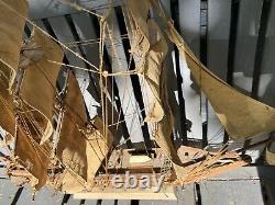 Vintage Wooden Ship Model From Spain