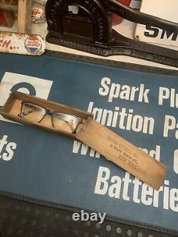 Vintage eye glasses wood shipping box from the late 1800's Nyc
