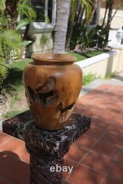 Vintage natural wood Vase hand made from Northern California by wood artist
