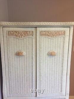 Vintage wicker dresser Rattan cottage tropical from Pier one