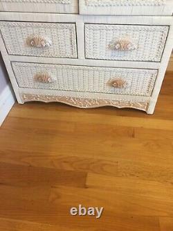 Vintage wicker dresser Rattan cottage tropical from Pier one