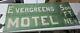 Vtg 1950s Old Wood 28x63 Evergreens Motel Hand Painted From Tourist Area