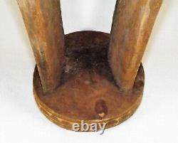 Vtg. Antique African Stool Hand Carved Wood from Single Piece Tribal Intricate