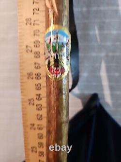 Vtg Antique Folk Art Carved Wood Walking Stick 36 Man's Face. From Austria Nice