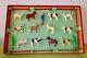 Vtg Erzgebirge Wooden Miniature Farm Set Mint Original Box From 1950's Germany