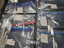 Vtg Original Plated Flatware Collection from Various Makers 123 pcs Wood Chest