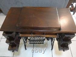 WOOD CABINET TOP with7 DRAWERS from 1924 Singer Treadle IRON BASE NOT INCLUDED