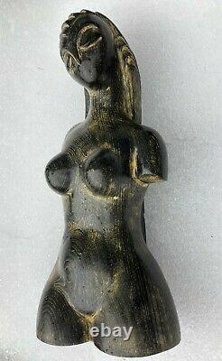 Where U From U Sexy Thang HandCarved Black Wood 11 Statue Unique BLACK Beauty