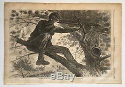 Winslow Homer Sharp Shooter Wood Engraving from Harper's Weekly 1862