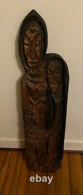 Witco Wall Carving Polynesian Family From the Tiki Quest Collection