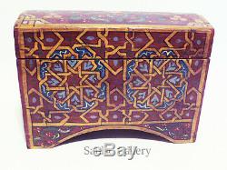 Wonderful antique Folk Art hand-painted wooden box from estate collection