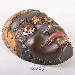 Wood Carving Gagaku Mask Bugaku Kiki Ramen Kyogen from Japan