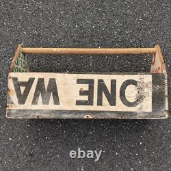 Wood Tool Carrier Made from Old Street Signs Make Do Antique Folk Art Circa 1950
