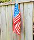 Wooden American Flag Draped Original Hand Carved From Repurposed Wood