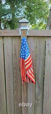 Wooden American Flag Draped Original Hand Carved from Repurposed Wood