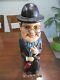 Wooden Hand Made From Spain Figural Man With Hat Bottle Coffin Bottle Carrier