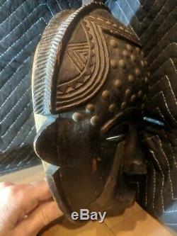Yaure Mask with Metal Decorations from Ivory Coast Authentic Wood African Art